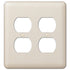 Placa de pared de acero Devon Light Almond de 2 piezas