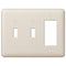 Devon Light Almond Steel - 2 Toggle / 1 Rocker Wallplate
