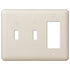 Devon Light Almond Steel - 2 Toggle / 1 Rocker Wallplate