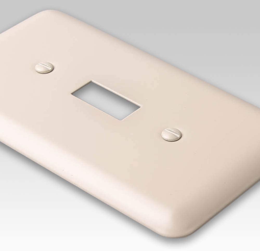 Devon Light Almond Steel - 2 Toggle / 1 Rocker Wallplate