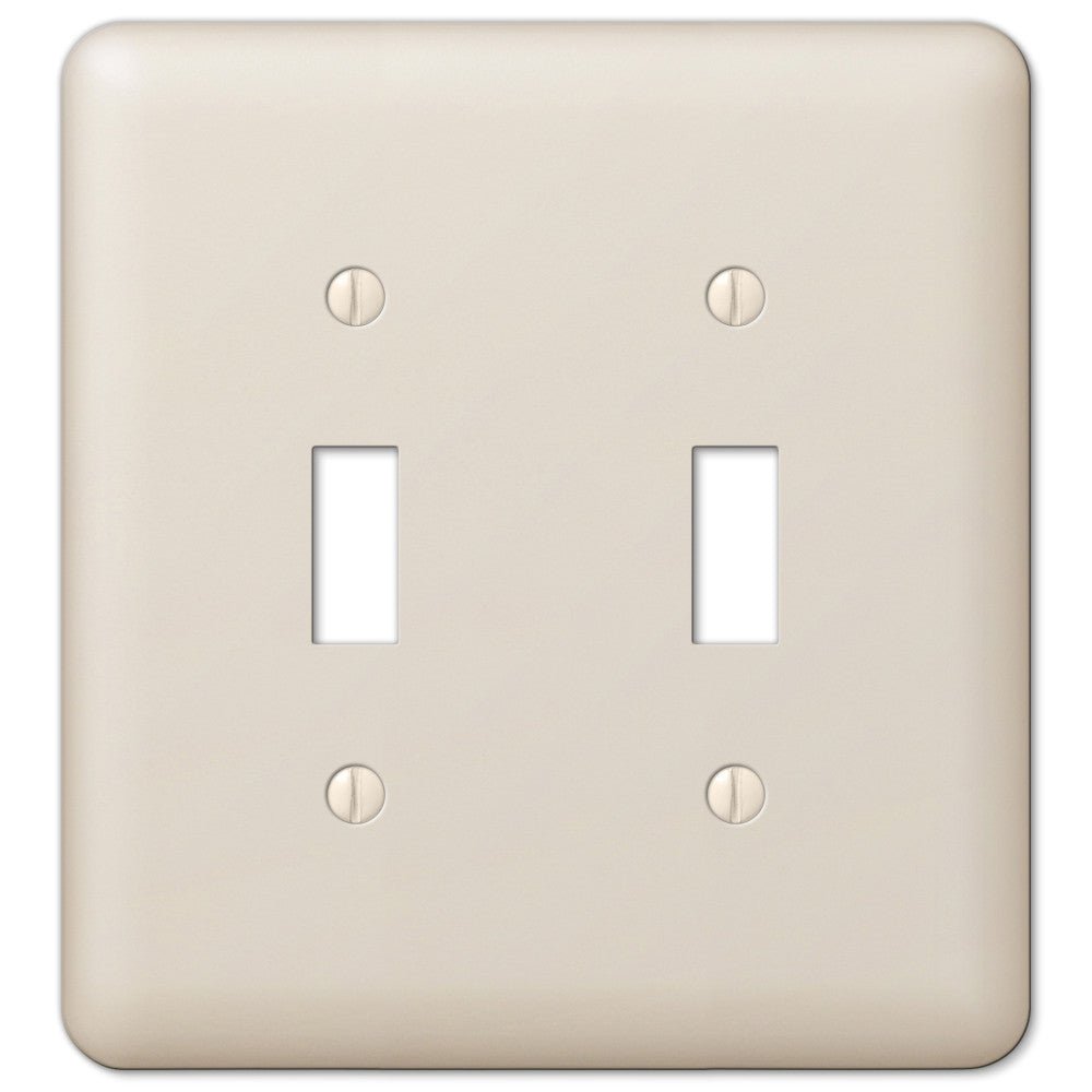 Devon Light Almond Steel - Placa de pared con 2 palancas