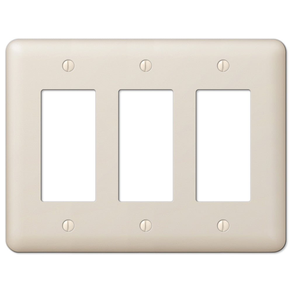 Devon Light Almond Steel - Placa de pared de 3 balancines