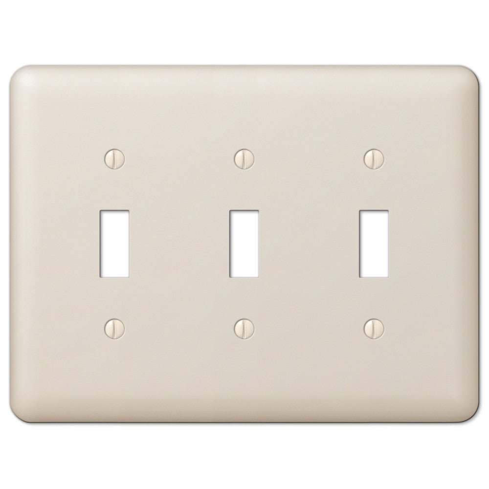 Devon Light Almond Steel - Placa de pared con 3 palancas