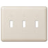 Devon Light Almond Steel - Placa de pared con 3 palancas
