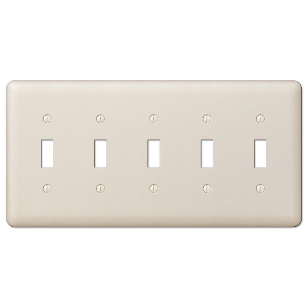 Devon Light Almond Steel - Placa de pared con 5 palancas