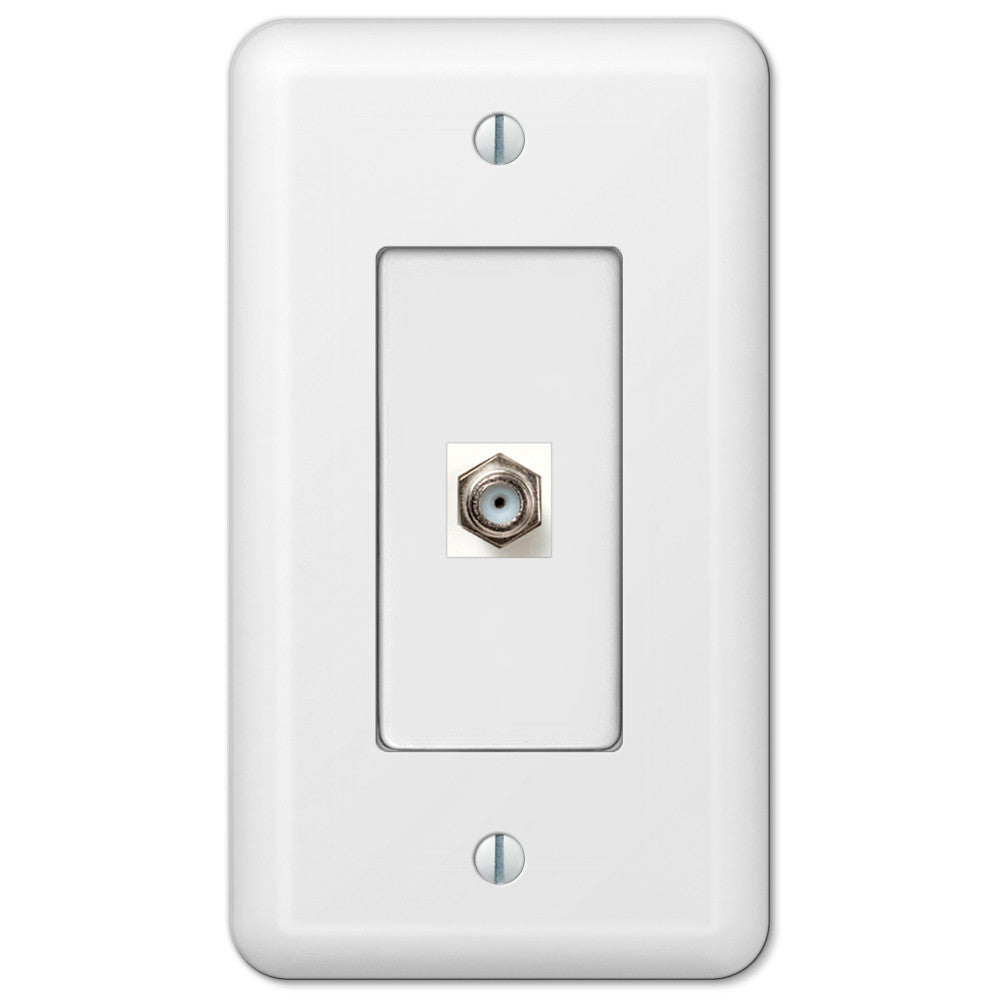 Placa de pared con conector para cable de acero blanco Devon de 1 pieza