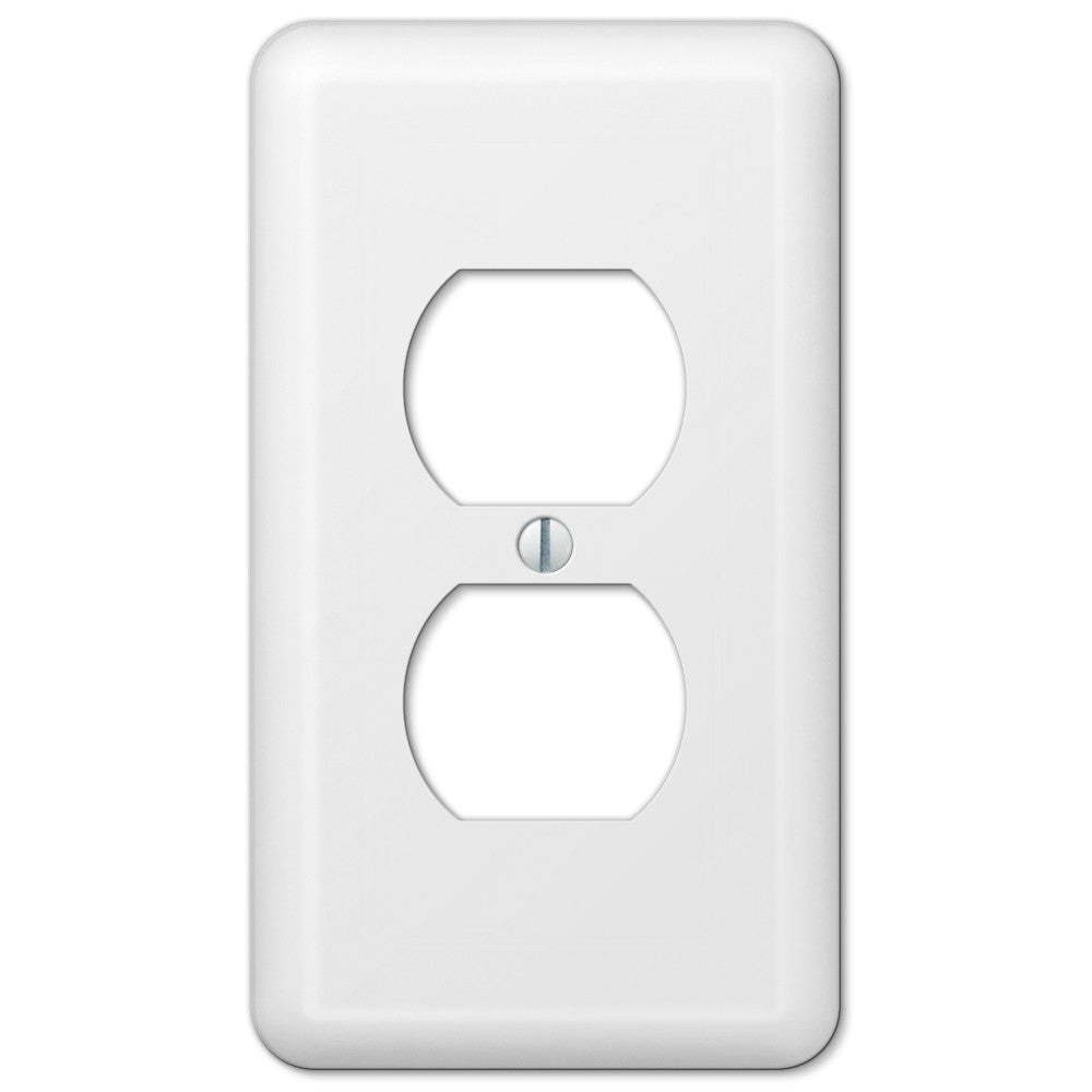 Placa de pared dúplex de acero blanco Devon