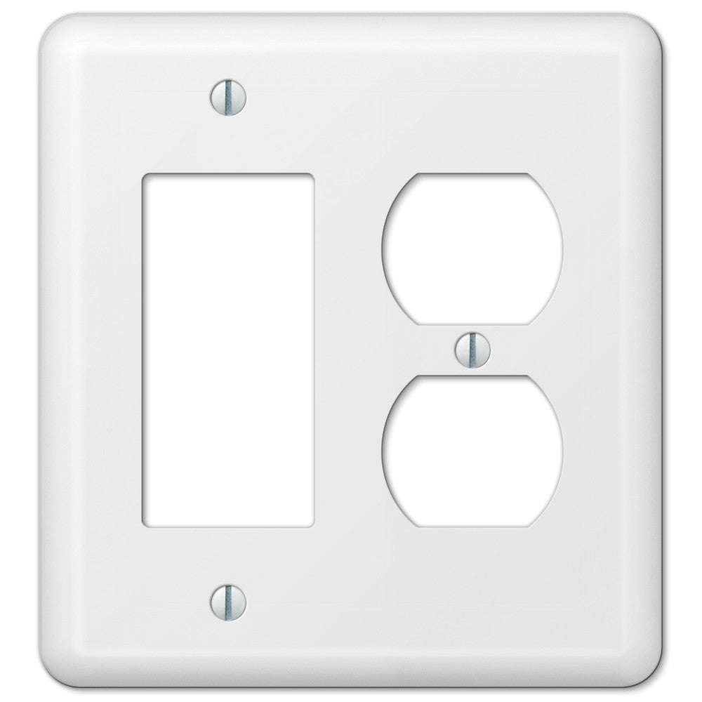 Devon White Steel - 1 placa basculante / 1 placa de pared dúplex