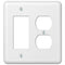 Devon White Steel - 1 placa basculante / 1 placa de pared dúplex