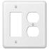 Devon White Steel - 1 placa basculante / 1 placa de pared dúplex