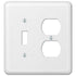 Devon White Steel - 1 palanca / 1 placa de pared dúplex