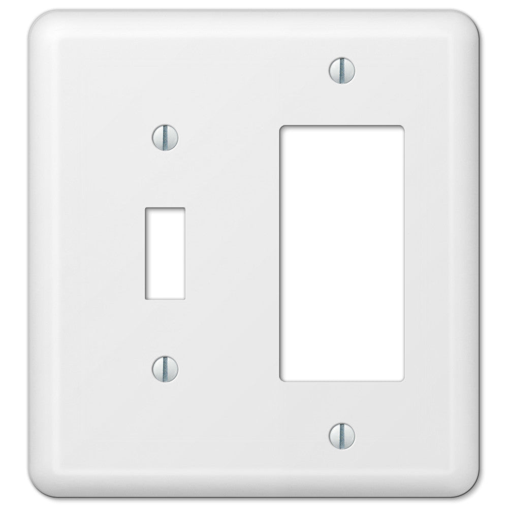 Devon White Steel - 1 placa de pared con palanca y 1 con interruptor basculante