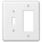 Devon White Steel - 1 placa de pared con palanca y 1 con interruptor basculante