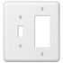 Devon White Steel - 1 placa de pared con palanca y 1 con interruptor basculante