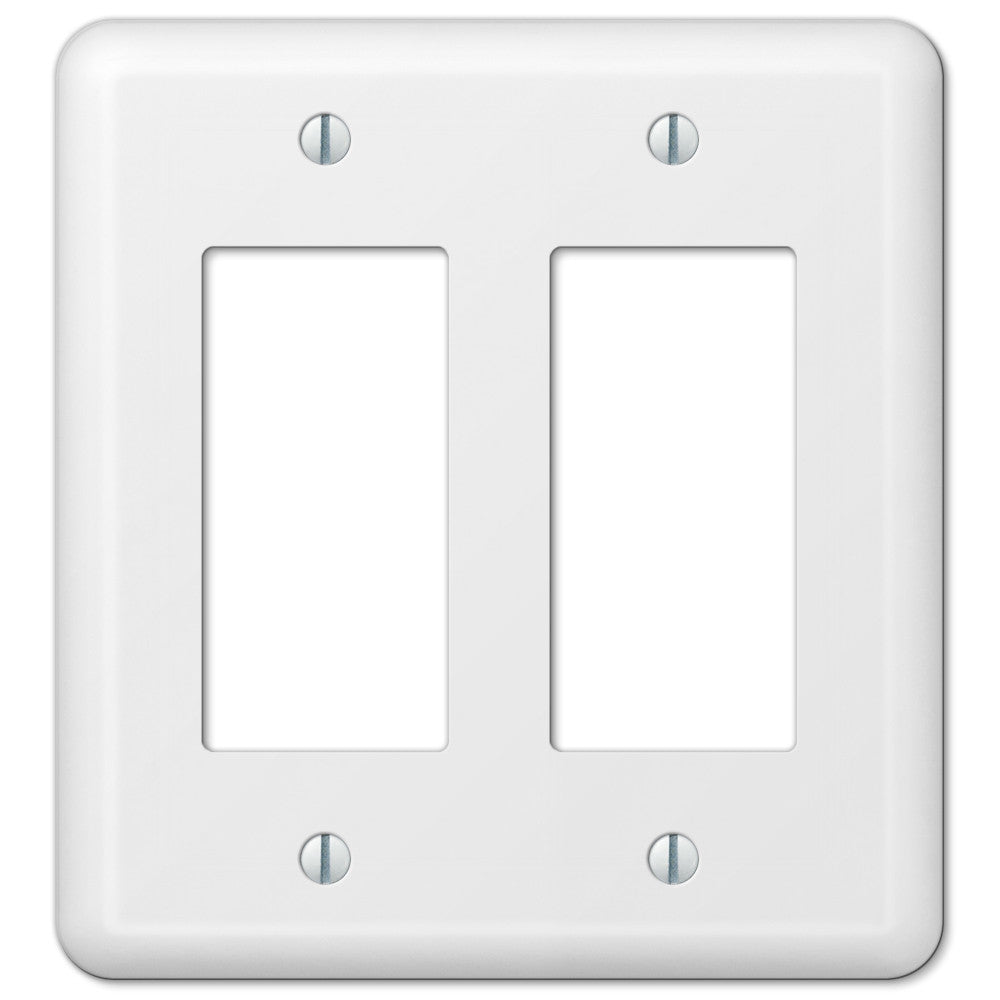 Placa de pared de acero blanco Devon de 2 balancines
