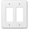 Placa de pared de acero blanco Devon de 2 balancines