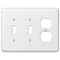 Devon White Steel - 2 placas de pared con palanca y 1 placa de pared dúplex
