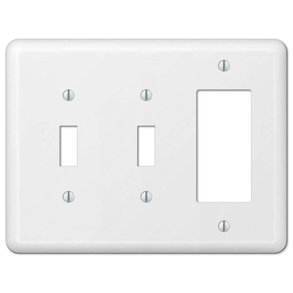 Placa de pared con 2 palancas y 1 balancín de acero blanco Devon
