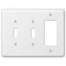 Devon White Steel - 2 Toggle / 1 Rocker Wallplate
