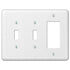 Devon White Steel - 2 Toggle / 1 Rocker Wallplate