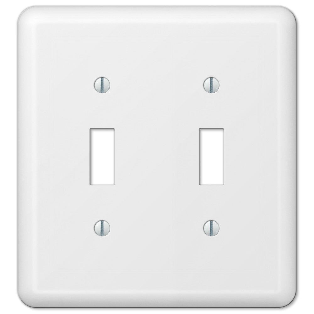 Devon White Steel - Placa de pared con 2 palancas