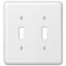 Devon White Steel - Placa de pared con 2 palancas
