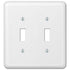 Devon White Steel - Placa de pared con 2 palancas
