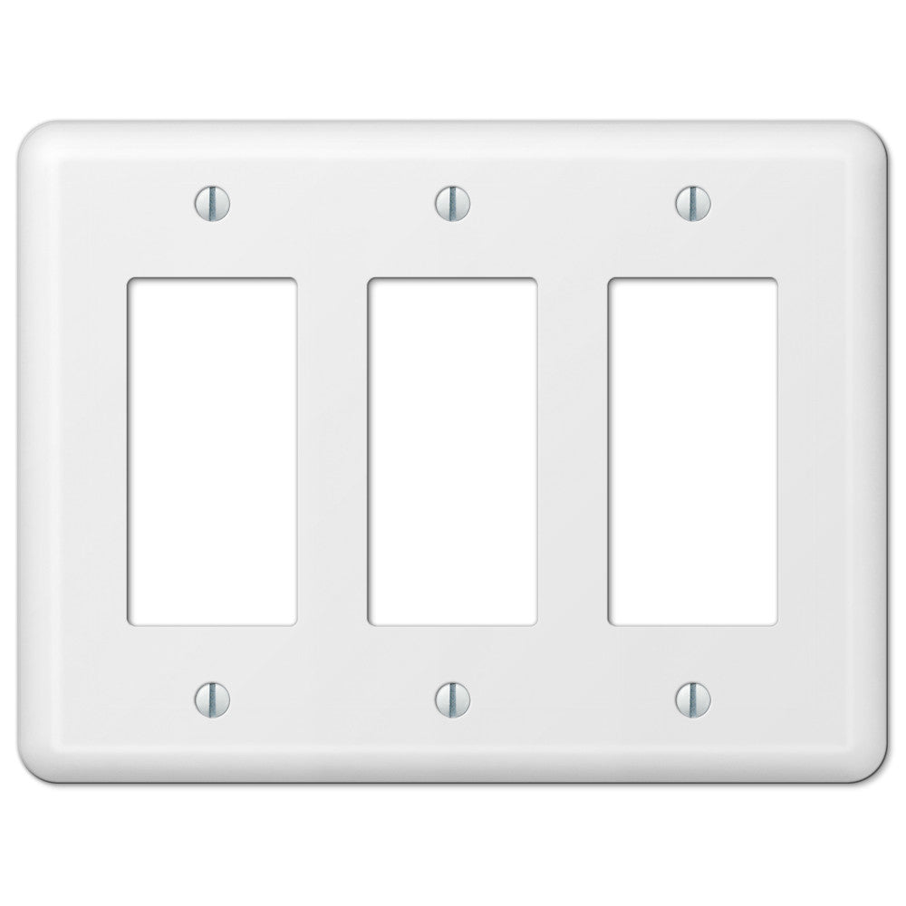 Devon White Steel - Placa de pared de 3 balancines