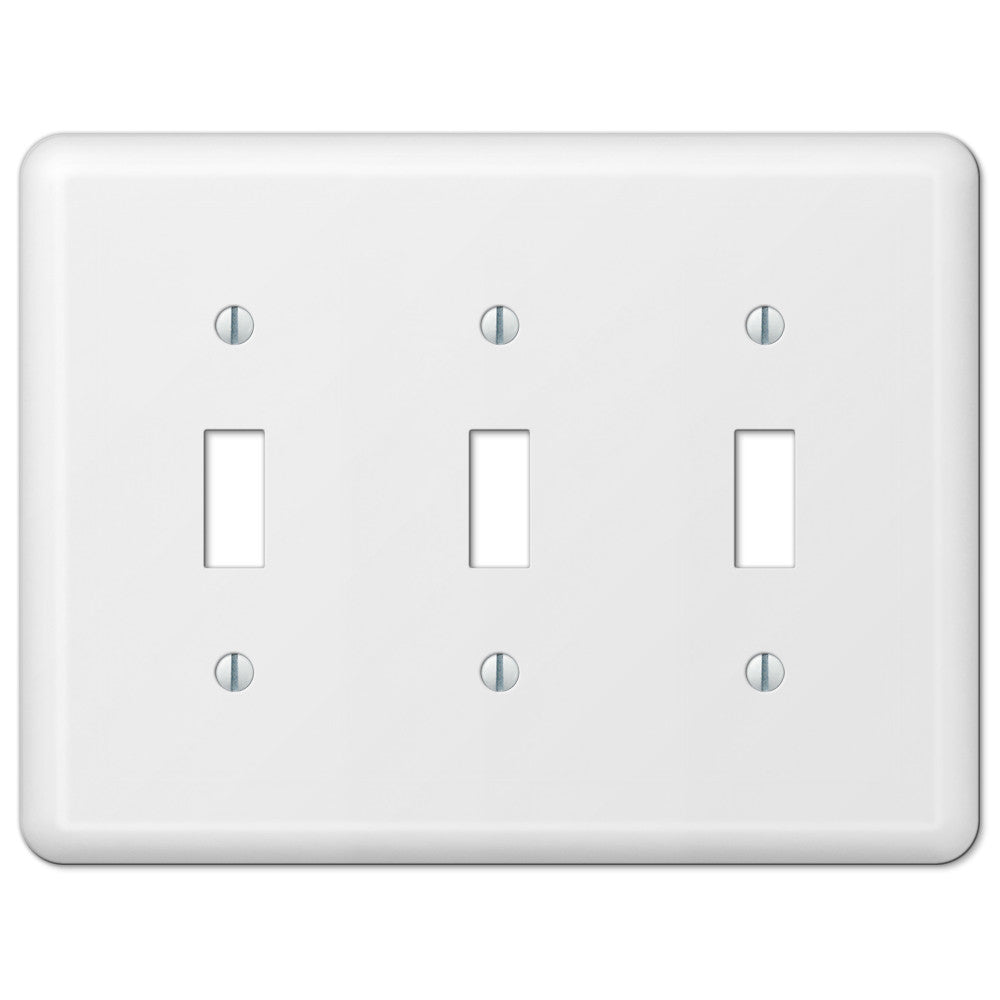Devon White Steel - Placa de pared con 3 palancas