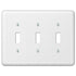 Devon White Steel - Placa de pared con 3 palancas