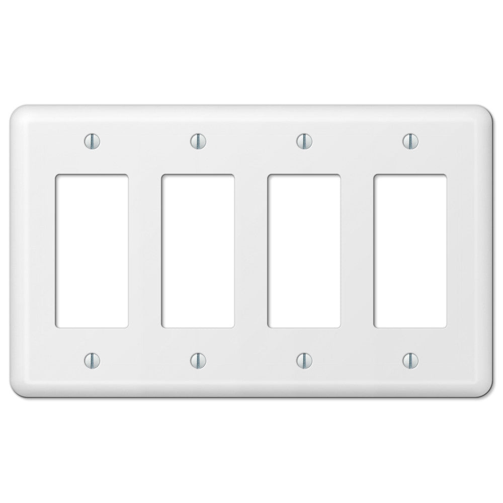 Devon White Steel - Placa de pared de 4 balancines
