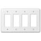 Devon White Steel - Placa de pared de 4 balancines