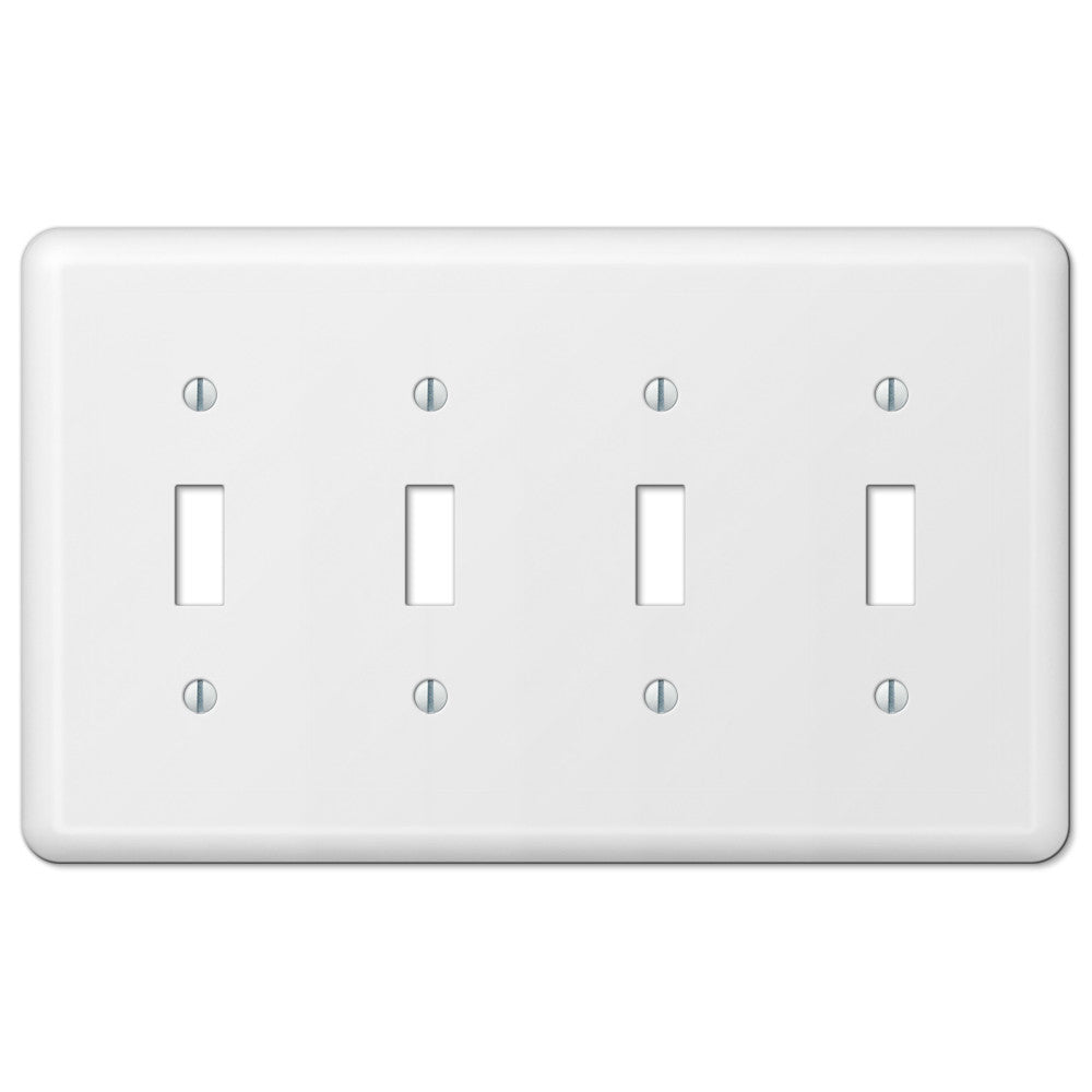 Devon White Steel - Placa de pared con 4 palancas
