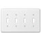 Devon White Steel - Placa de pared con 4 palancas