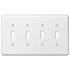 Devon White Steel - Placa de pared con 4 palancas