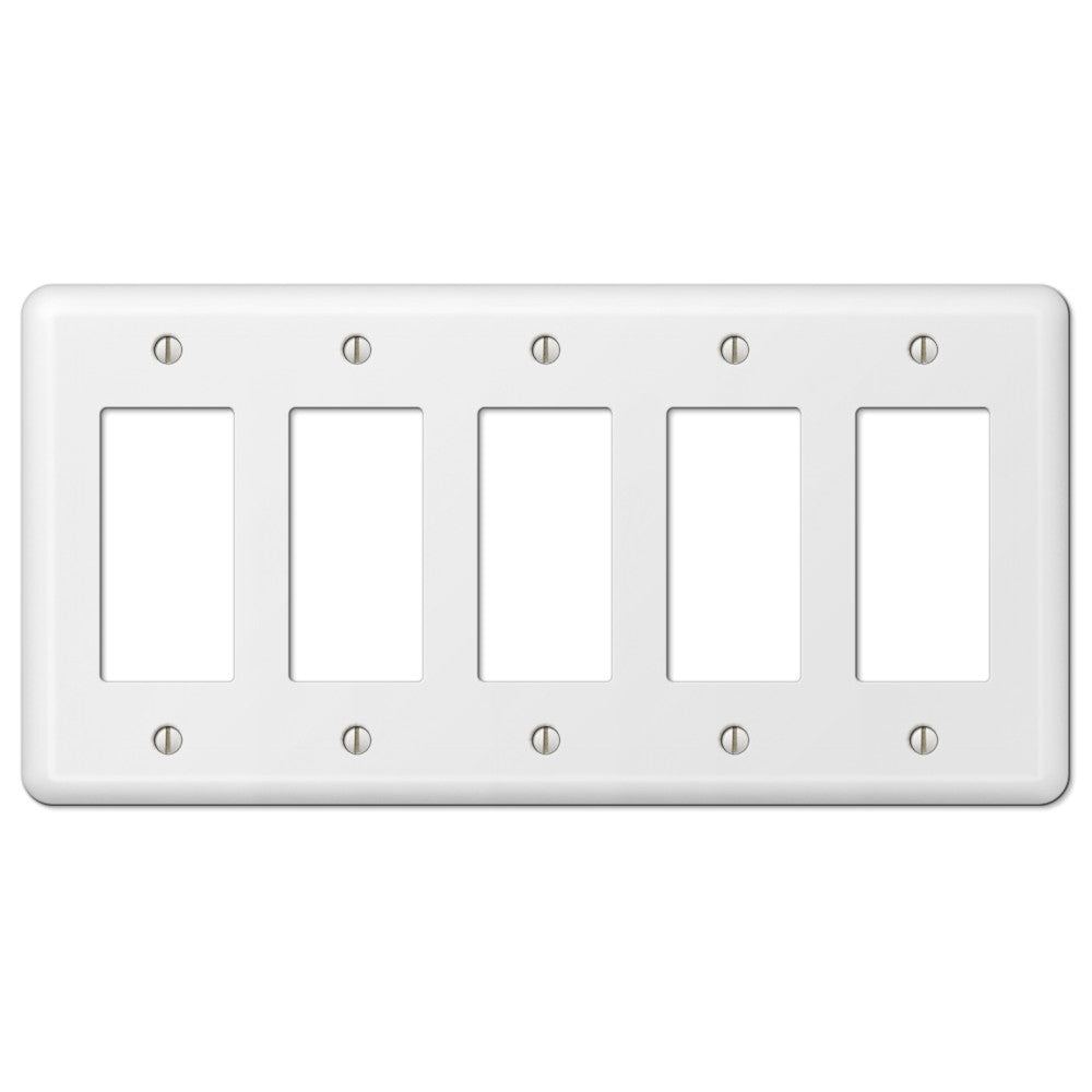 Devon White Steel - Placa de pared de 5 balancines