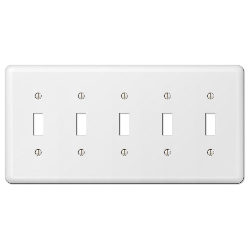Devon White Steel - Placa de pared con 5 palancas
