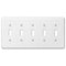 Devon White Steel - Placa de pared con 5 palancas