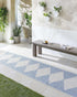 Alfombra de exterior Stephan en azul y crema