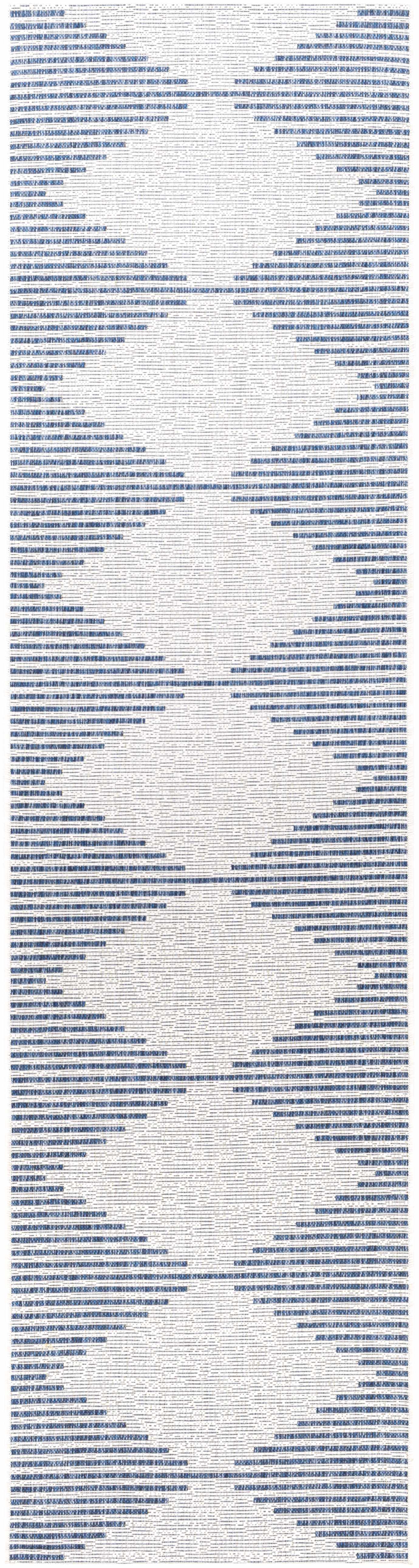 Alfombra de exterior Stephan en azul y crema