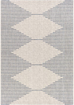 Alfombra de exterior Stephan en azul y crema
