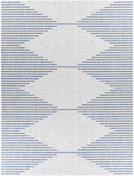 Alfombra de exterior Stephan en azul y crema
