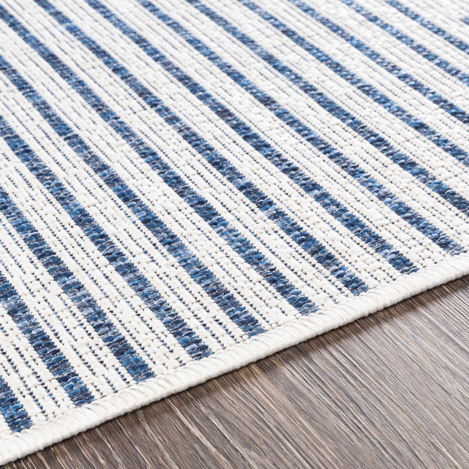 Alfombra de exterior Stephan en azul y crema