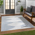 Alfombra de exterior Stephan en azul y crema