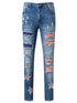 Ripped Jeans with Patriotic Patches