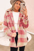 Oversized Fuzzy Plaid Jacket for Women