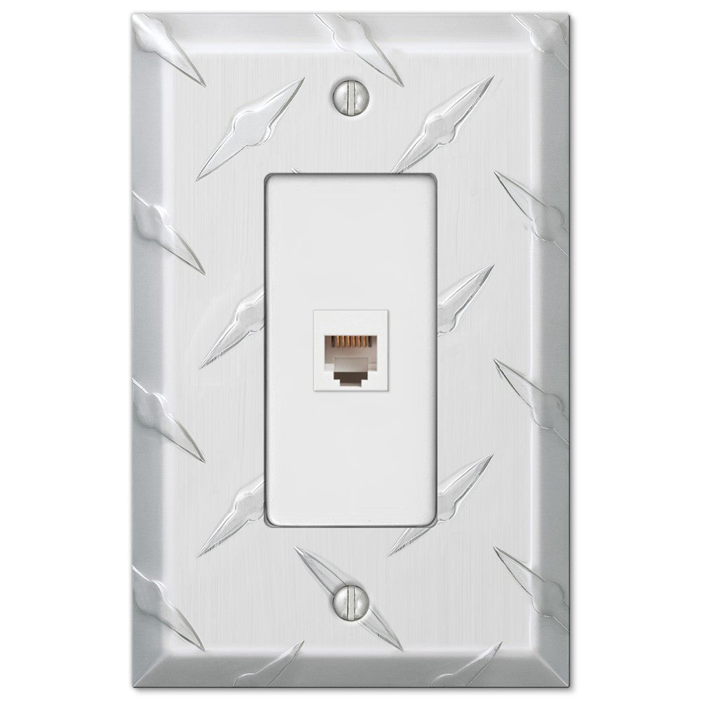 Placa de pared de aluminio con placa de diamante: 1 toma de teléfono