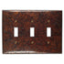Placa de pared con 3 palancas de cobre oscuro envejecido