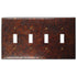 Cobre oscuro envejecido - Placa de pared con 4 palancas