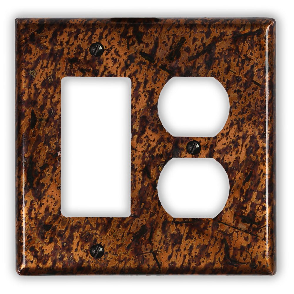 Cobre claro envejecido: 1 interruptor basculante/1 placa de pared dúplex